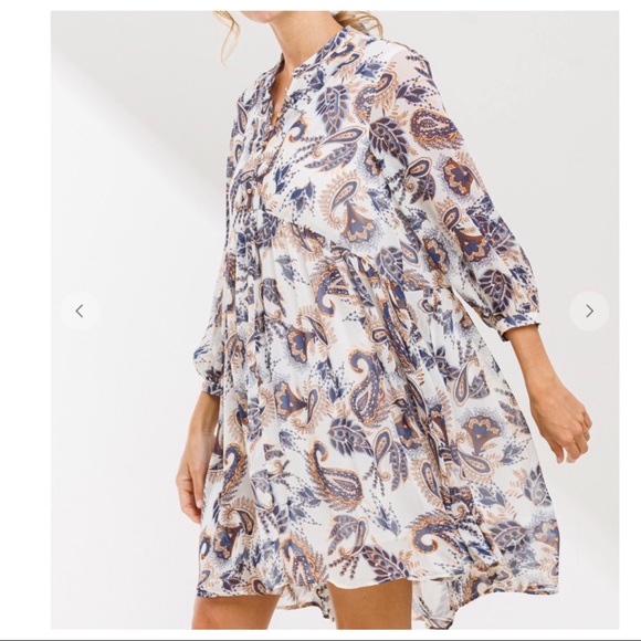 34 Boho Chic Geometric Pattern Tiered Dress - Picture 3 of 6